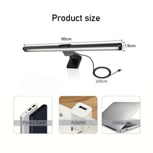 30CM LED 책상 램프 모니터 라이트 바 아이 케어 무단계 조광 조명 테이블 램프 컴퓨터 모니터 스크린 라이트 작업 게임용