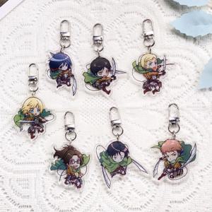 1/7PCS 애니메이션 진격의 거인 녹색 로브 아크릴 자동차 키체인 액세서리 키링 친구 선물 가방 참 귀여운 백팩 펜던트