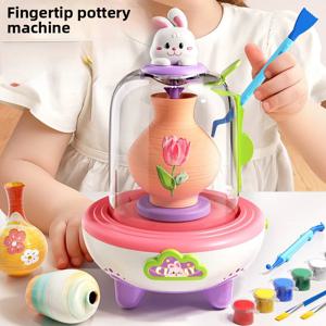 창의적인 전기 미니 도자기 물레 키트, 무화제 점토 DIY 공예 세트, 어린이 초등학생 생일 선물