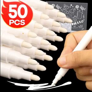 5-50개 화이트 액체 분필 지울 수 있는 펜 마커 유리창 칠판 창문 화이트 펜 세척 가능 지울 수 있는 마커