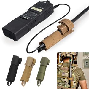 전술 라디오 안테나 재배치 케이블 MOLLE 라디오 고정 파우치 홀더 PRC152/148 MBITR UV-13 PRO 플러스 무전기 캐리어