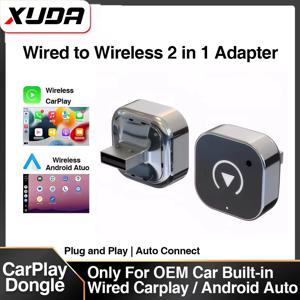 아이폰용 무선 CarPlay 어댑터 - 미니 플러그 앤 플레이 자동 연결, 5GHz WiFi 저지연 iOS 10+ 유선 CarPlay와 호환 가능