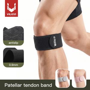 1Pc 슬개골 힘줄 밴드, Vilico 울트라 씬 0.9mm 미끄럼 방지 조절 가능 압축 무릎 스트랩(러닝 사이클링 운동용), 유니세