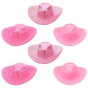 6Pcs 미니 카우걸 모자 공예품을 위한 절묘한 작은 모자 DIY 프로젝트 및 장식 미니 모자 미니어처 모자 하우스 용품