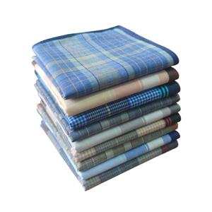 9PCS 40CM/15.74IN 얇은 면 빈티지 원사 염색 포켓 스퀘어 세트 정장 손수건 노인들을 위한 선물