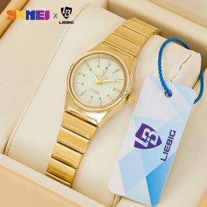 LIEBIG 일본 Quart 운동 여성 남성 시계 럭셔리 스테인레스 스틸 여성 여성 골든 손목 시계 Relogio Feminino