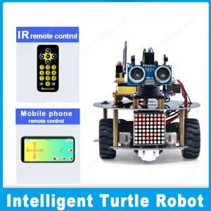 Keyestudio Smart Little Turtle Robot V3.0 – 블루투스 믹스리 코딩 멀티 센서 기능을 갖춘 Arduino STEM 프로그래밍 가능 키트