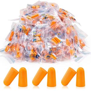 20pcs 소프트 오렌지 폼 이어 플러그 테이퍼형 여행 수면 소음 방지 귀마개 소음 감소 방음 귀 보호