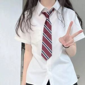 캐주얼 클래식 화이트 셔츠 프레피 스타일 심플 루즈핏 셔츠 베이직 반팔 블라우스 졸업 시즌