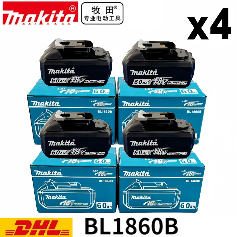 정품 6AH Makita BL1860 6Ah 배터리 전동 공구 리튬 이온 교체용 LXT BL1850 BL1840 BMS 18V 배터리가 포함된 18V 스크류드라이버용