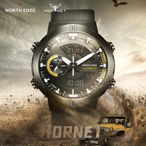 NORTH EDGE HORNET  새로운 디지털 시계 남성용 스포츠 시계 듀얼 타임 알람 시계
