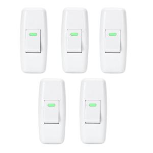 5Pcs 흰색 2핀 코드 스위치 250V 10A 데스크 램프 침대 옆 램프 및 가정용 조명용 푸시 버튼이 있는 인라인 케이블 스위치