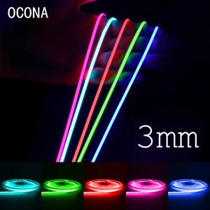 3mm 초박형 DC 12V 컬러풀 COB LED 스트립 라이트 홈 데코 DIY 블루/핑크/레드/퍼플 고밀도 LED 테이프