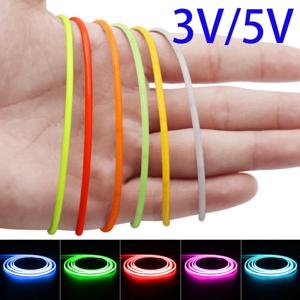 3V 5V 2.7mm 초슬림 COB LED 스트립 조명 배터리 구동 DIY 미니 피규어 480LED/m 플렉시블 테이프 라이트 레드 웜 화이트 디밍 가능