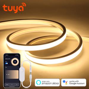 Tuya 스마트 WiFi COB 네온 LED 스트립 라이트 320leds/M 실리카 젤 튜브 LED 조명 테이프 침실 벽 주방 캐비닛 백라이트