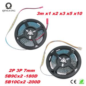 2Pin 3Pin 정전류 LED 스트립 SMD2835 200D/M 180D/M 5B10Cx2 5B9Cx2 3000K+6500K 실내 샹들리에용 3색 7mm 너비
