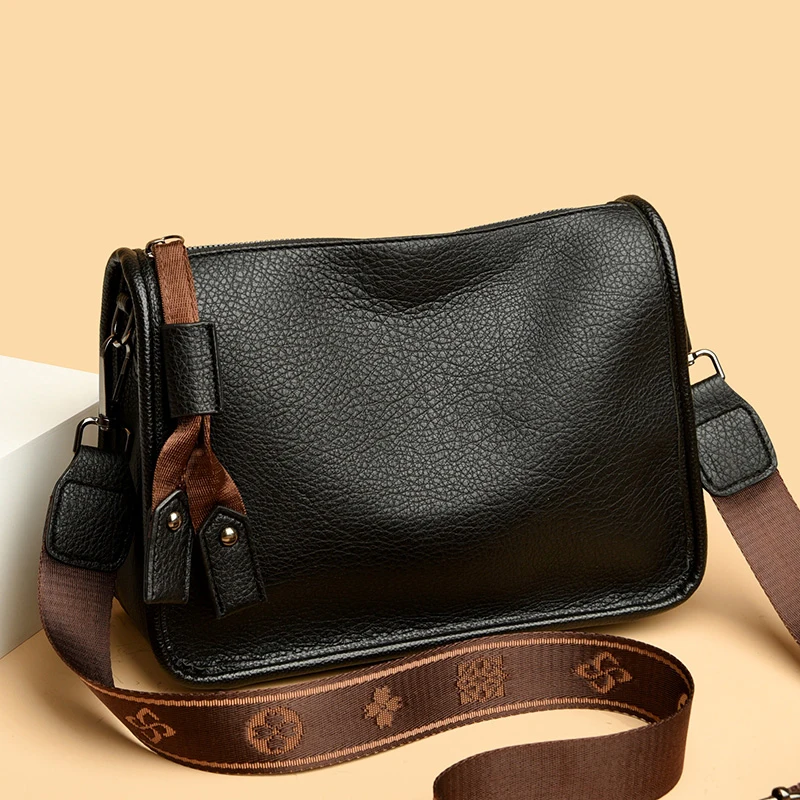고품질 가죽 여성 토트 백 럭셔리 부드러운 소 가죽 숙녀 어깨 Crossbody 가방 2024 패션 여성 메신저 주머니