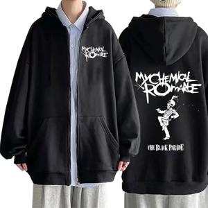 My Chemical Romance Mcr Dead 지퍼 까마귀 남성 여성 캐주얼 루즈 패션 지퍼 스웨트 남성 패션 긴 소매상의