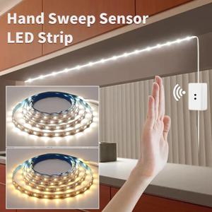 핸드 스윕 LED 스트립 조명 1m 2m 3m 5m 10m DC 5V USB LED 스트립 TV 주방 캐비닛 백라이트 용 모션 센서 스위치 포함