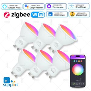 Ewelink GU10 Zigbee LED 전구 WiFi 스마트 LED 램프 RGB CW WW LED 전구는 Alexa Google 홈 Yandex Alice Smartthings와 함께 작동합니다.