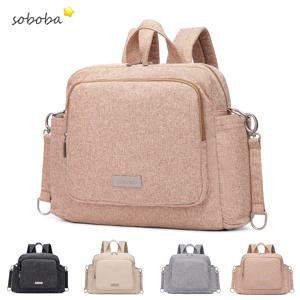 Soboba 여성용 기저귀 배낭 유모차 걸이 스트랩이있는 대용량 아기를위한 휴대용 라이트 기저귀 변경 가방