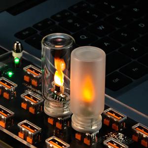 레트로 USB LED 필라멘트 야간 조명 노란색 따뜻한 전구 조명 불꽃 분위기 조명 홈 데코 비상 조명