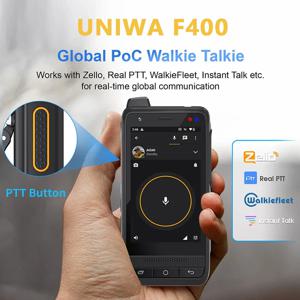 UNIWA F400 젤로 POC 무전기 글로벌 4G 러기드 PDA 안드로이드 15 4인치 4GB+64GB 2.5W 대형 스피커 4350mAh PoC SOS 버튼 NFC