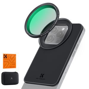 K&F CONCEPT 6 7인치 자석 렌즈 필터 마운트 어댑터 67mm 가변 ND2～ND32 필터 포함 iPhone 16 15 14 Pro Max MagSafe 호환