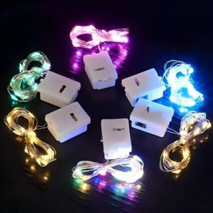5개/팩 3M 2M LED 스트링 라이트 구리 실버 와이어 가랜드 라이트 요정 조명 파티 룸 장식 크리스마스 웨딩용
