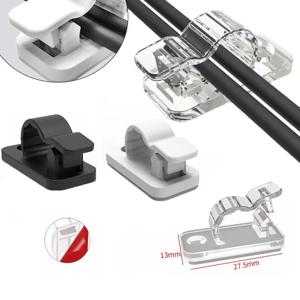 10/50PCS 케이블 정리 클립 케이블 관리 와이어 매니저 코드 홀더 USB 충전 데이터 라인 보빈 와인더 벽걸이형 후크