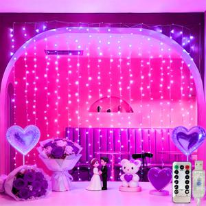 휴일 파티 장식 LED 8 모드 크리스마스 라이트 USB 커튼 스트링 라이트 웨딩 요정 라이트 발렌타인 데이 여자친구 선물