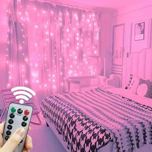 8가지 모드 LED 커튼 요정 조명 USB 플러그 웨딩 가랜드 발렌타인데이 라마단 이드 무바라크 장식용 홈 커튼 라이트