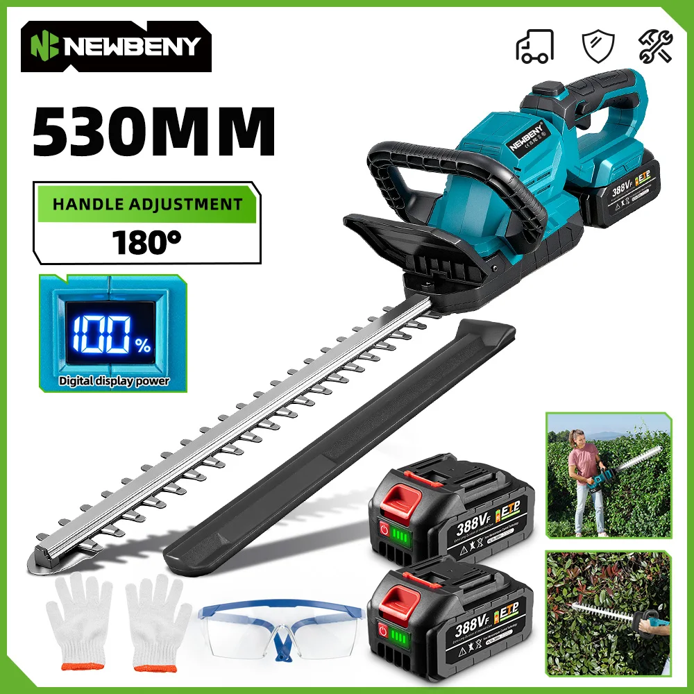 NEWBENY 3000RPM 530MM 전기 헤지 트리머 무선 전정톱 잔디깎이 정원 절단 도구 (마키타 21V 배터리 핀용)