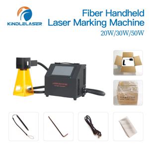 Kindlelaser Protable Fiber 휴대용 레이저 마킹 머신 20W 30W 50W 스테인레스 스틸 가죽용 레이저 헤드 조각 기계