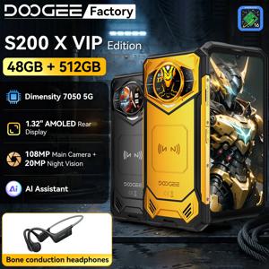 글로벌 버전 DOOGEE S200 X VIP 에디션 스마트폰 5G 6.72인치 FHD+120Hz 디멘시티 7050 48GB+512GB 10100mAh 안드로이드 16 러기드 폰