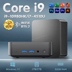 미니 PC 윈도우 11 프로 인텔 코어 i9 10980HK i7-4510U 램 16GB 32GB SSD 1TB 컴퓨터 게이밍 와이파이 6 BT5.2 오피스 데스크탑 PC 게이머용