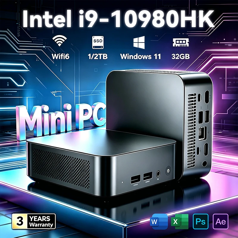 2026 미니 PC 인텔 코어 i9 10980HK N150 휴대용 컴퓨터 게이밍 PC 16GB 32GB 램 1TB SSD 윈도우 11 프로 오피스 와이파이 6 BT5.2 PC