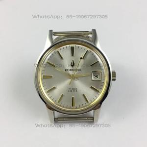 피콕 브랜드 스테인리스 스틸 바 오더 캘린더 수동 기계식 시계, 직경 36mm, 시계줄 1개 포함