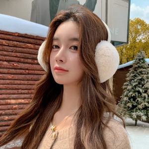 여성용 겨울 귀마개, 리얼 렉스 토끼털 귀덮개, 따뜻하고 두꺼운 귀마개, 플러시 귀 보호대, 여성용 천연 털 귀마개