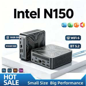 미니 PC 인텔 N150 2026 4C4T 3.6GHz 16GB DDR4 M.2 SSD 트리플 4K HDMI DP WiFi6 BT5.2 저소음 쿨링 오피스 홈 프로 맥스