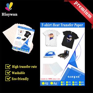 A3 A4 T 셔츠 열전달 용지, 밝은/어두운 색상 100% 면 직물 천 잉크젯 인쇄 디자인 철 DIY 선물