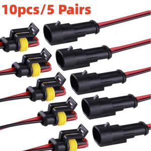 10pcs/5sets 2 핀 웨이 커넥터 방수 커넥터 남성 & 여성 웨이 16 AWG 와이어 자동차 트럭 보트 전기 커넥터