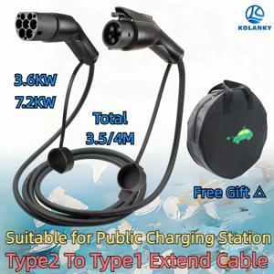 EV 충전 케이블 16A 3.6KW/7.2KW 전기차 코드 3.5M/4M 타입 2 - 타입 1 EVSE 공용 충전소 암수 플러그