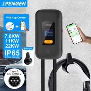 IPENGEN Type2 1/3상 EV Wallbox 7.6KW/22KW WIFI APP 제어 EV Wallbox 11KW EV Wallbox 충전소 전기 자동차