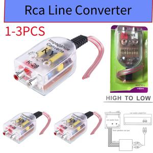 1-3Pcs 12V 범용 자동차 높은 낮은 임피던스 변환기 스피커 RCA 라인 자동차 변환기 고품질 제품 부품 Accessorie