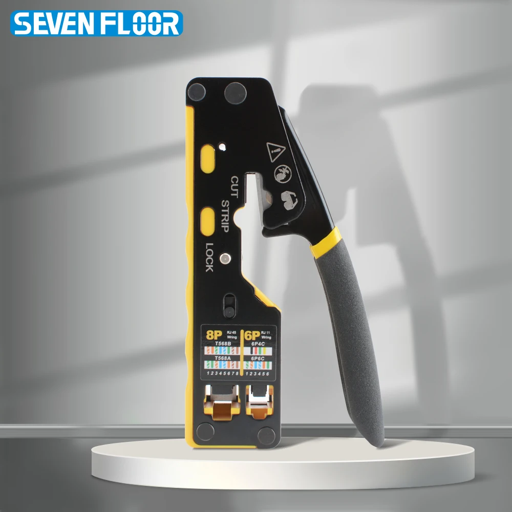 RJ45 압착 도구 통과 플러그 Cat6 Cat5 Cat5e RJ45 커넥터용 이더넷 압착 펜치