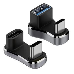 180도 각도 USB C 어댑터 타입 C 남성-여성 20Gbps PD 140W 고속 충전 컨버터 어댑터 스팀 덱 액세서리용
