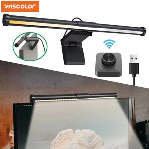 Wiscolor 리모컨 아이 케어 테이블 램프 LED 컴퓨터 모니터 라이트 바, 밝기 조절 스크린 라이트 바, 눈부심 없음, 홈 오피스 게임