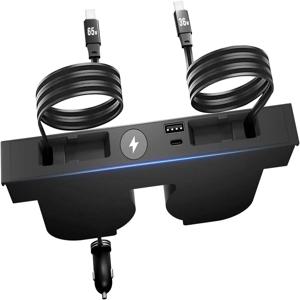 테슬라 모델 Y/3 하이랜드 2025 액세서리용 USB 허브, 애플워치와 호환되는 히든 콘솔 폰 충전 허브