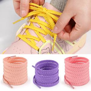 1쌍 0.7mm 평형 브레이드 신발끈, 솔리드 컬러 밀 이삭 & 기어 디자인 신발끈 (캐주얼 신발 및 스포츠 스니커즈용)